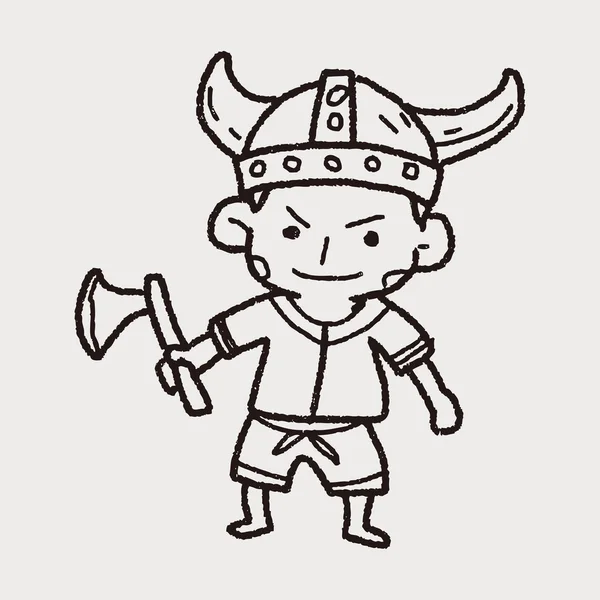 Doodle viking — Vetor de Stock