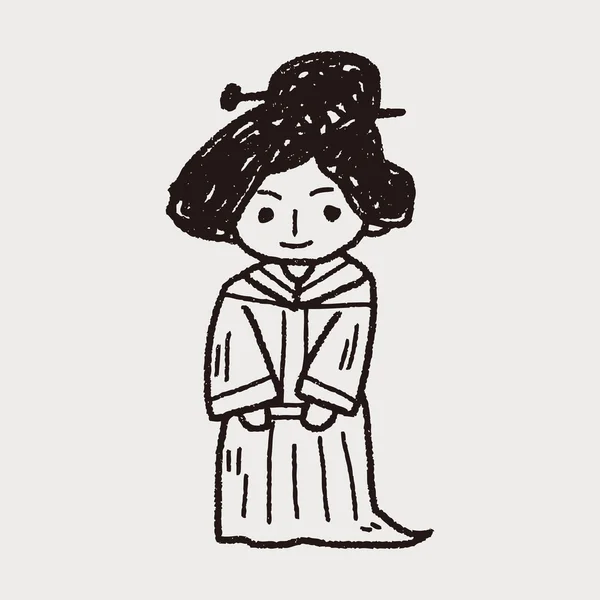 Китайська жінка doodle — стоковий вектор