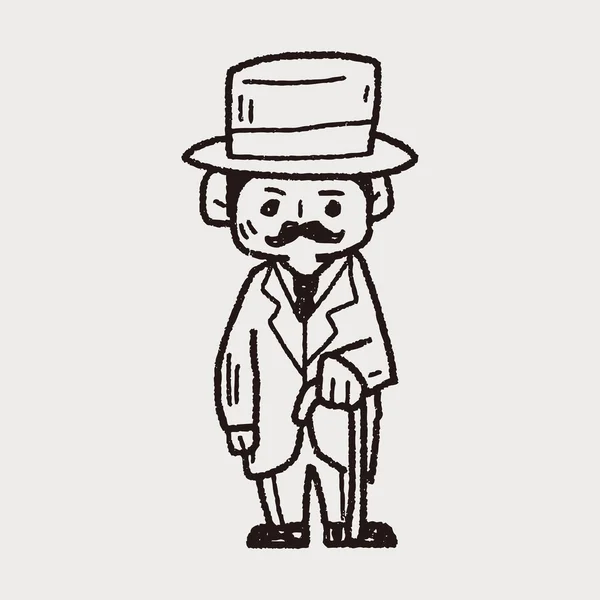 Gentleman doodle — Stock vektor