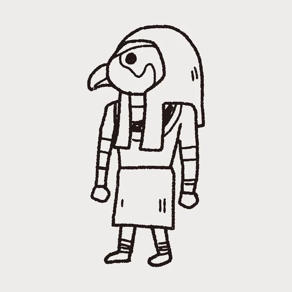 Egypte god doodle — Stockvector