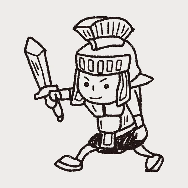 Doodle лицар — стоковий вектор