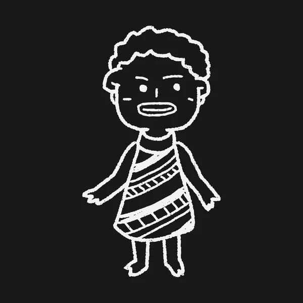 Gente africana garabato — Vector de stock