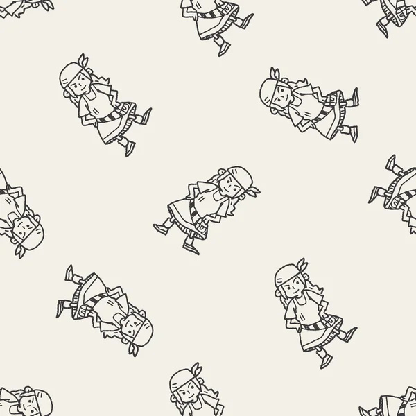 Pirat doodle sömlös bakgrund — Stock vektor