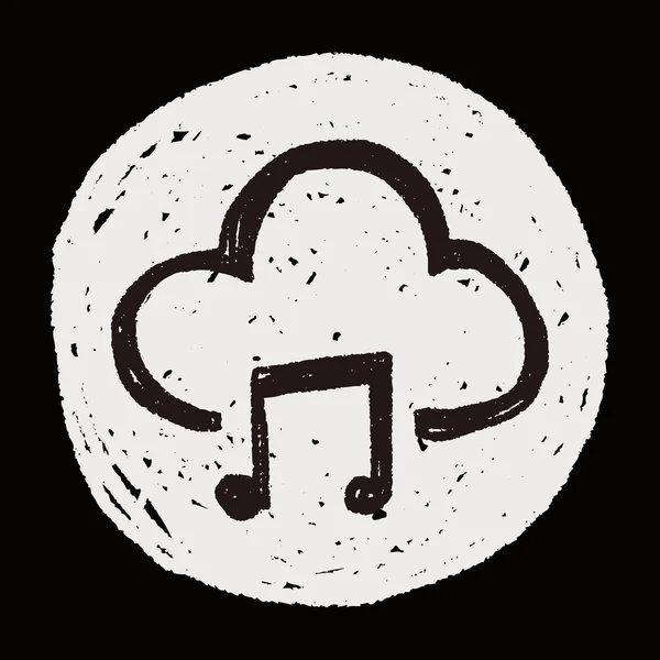 Wolkenmusik-Doodle — Stockvektor