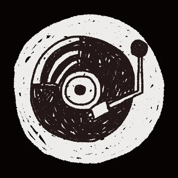 Doodle-Musik-Disk — Stockvektor