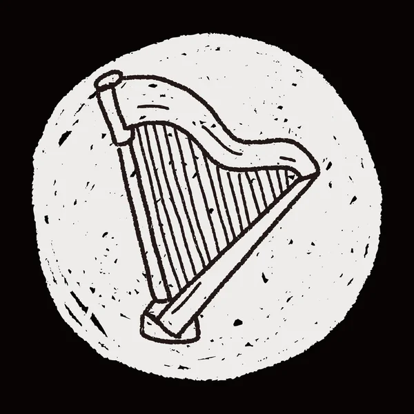 Harp doodle — Stockvector