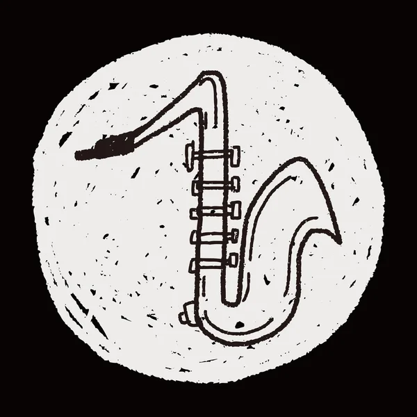Saxofoon doodle — Stockvector
