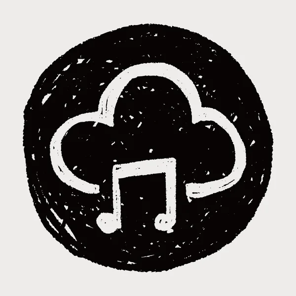 Musique de nuage doodle — Image vectorielle