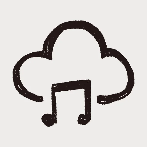 Wolk muziek doodle — Stockvector