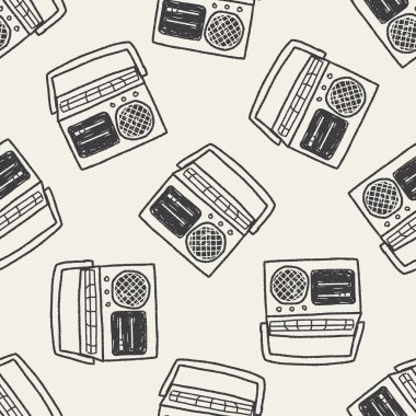 radyo doodle Dikişsiz desen arka plan