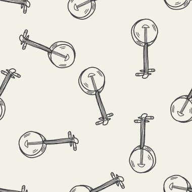 Banjo doodle Dikişsiz desen arka plan