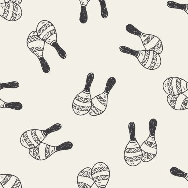 maraca doodle Dikişsiz desen arka plan