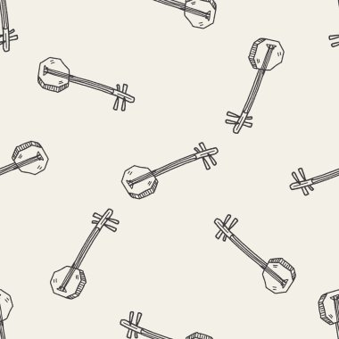 Banjo doodle Dikişsiz desen arka plan