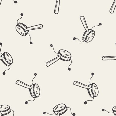 davul oyuncak doodle Dikişsiz desen arka plan