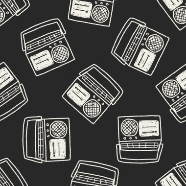 radyo doodle Dikişsiz desen arka plan