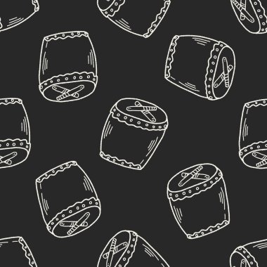 davul doodle Dikişsiz desen arka plan