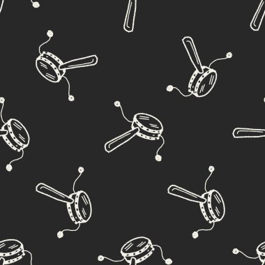 davul oyuncak doodle Dikişsiz desen arka plan