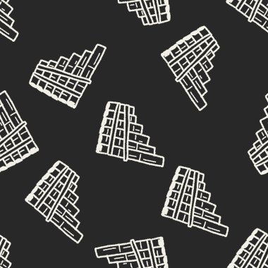 Çince müzik aletleri Dikişsiz desen arka plan doodle