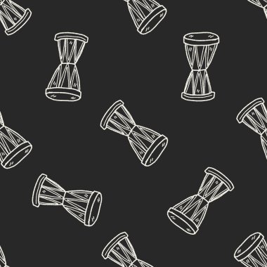davul doodle Dikişsiz desen arka plan