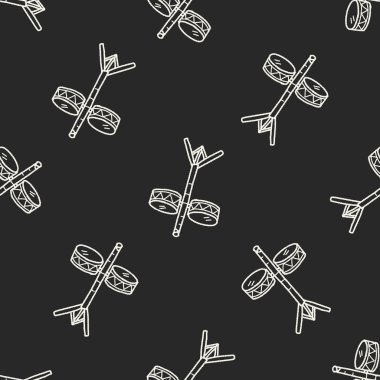 davul doodle Dikişsiz desen arka plan