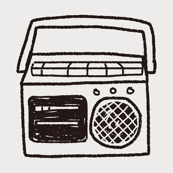 Doodle radio — Vettoriale Stock
