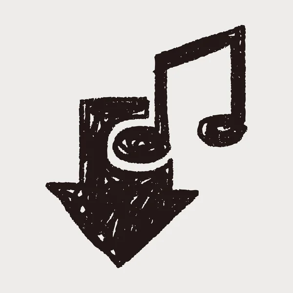 Música descargar doodle — Archivo Imágenes Vectoriales