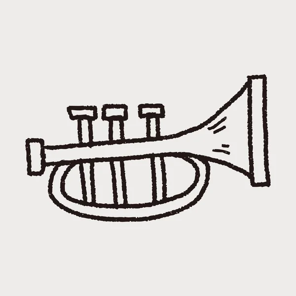 Doodle de trompete — Vetor de Stock