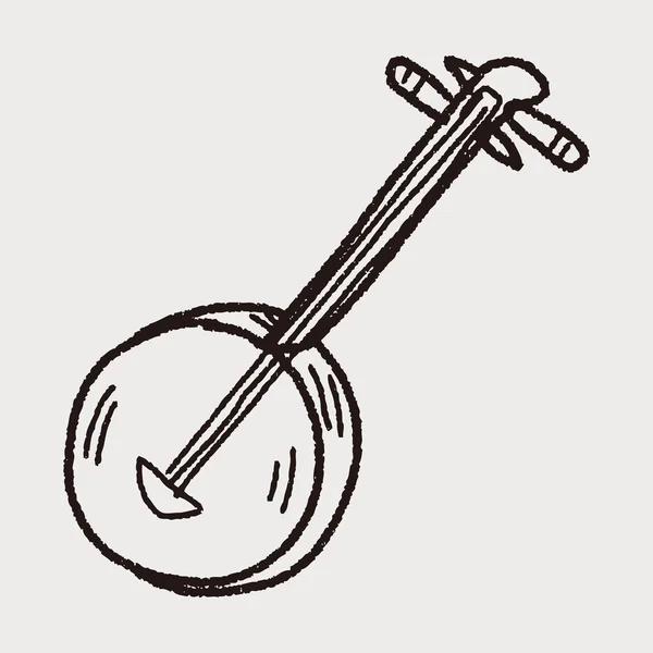 Garabato de banjo — Vector de stock