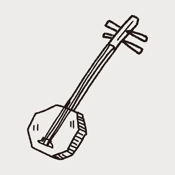 Garabato de banjo — Vector de stock