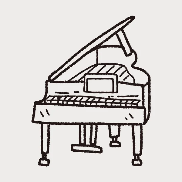 Piyano doodle — Stok Vektör