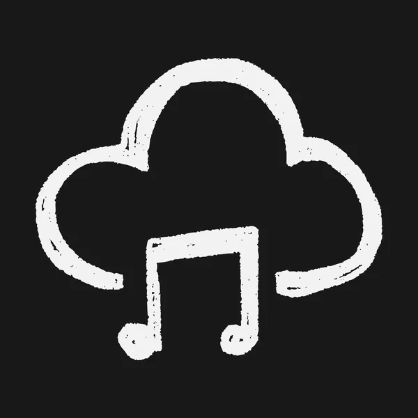 Musique de nuage doodle — Image vectorielle