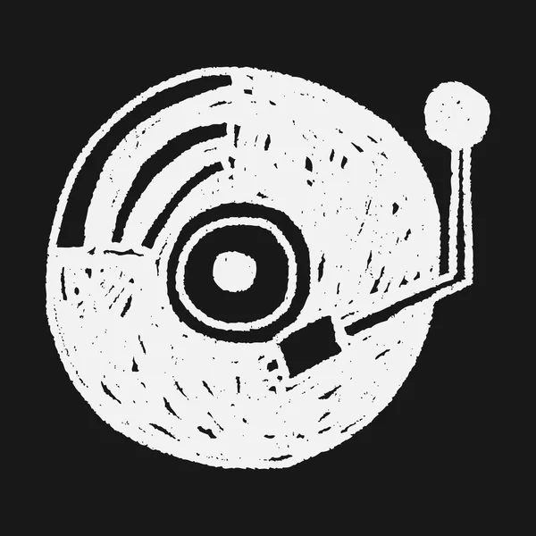 Doodle müzik disk — Stok Vektör