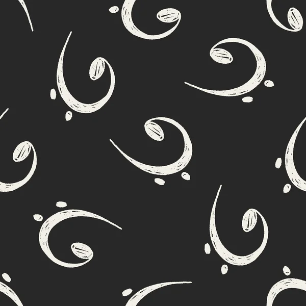 Music note doodle seamless pattern background — стоковый вектор