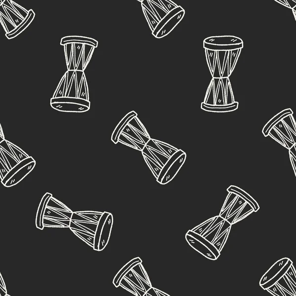 Tambour doodle fond de motif sans couture — Image vectorielle