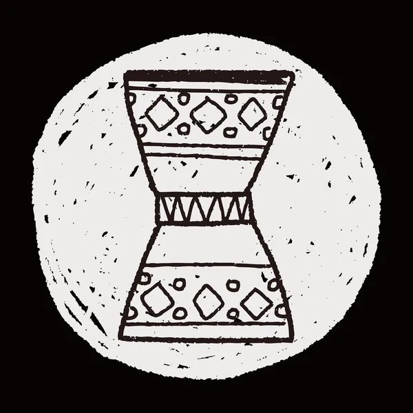Afrikaanse trommel doodle — Stockvector