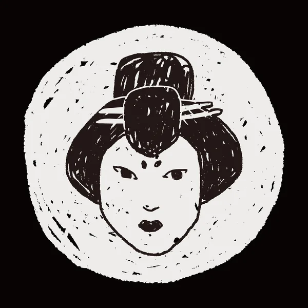 Doodle geisha — Image vectorielle