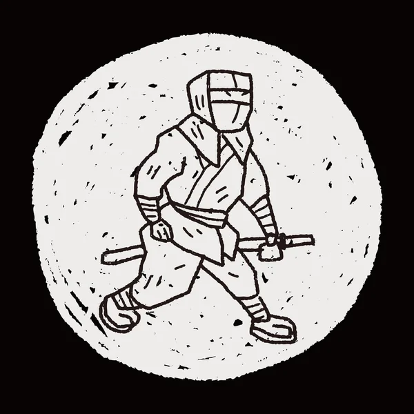 Ninja doodle — Wektor stockowy