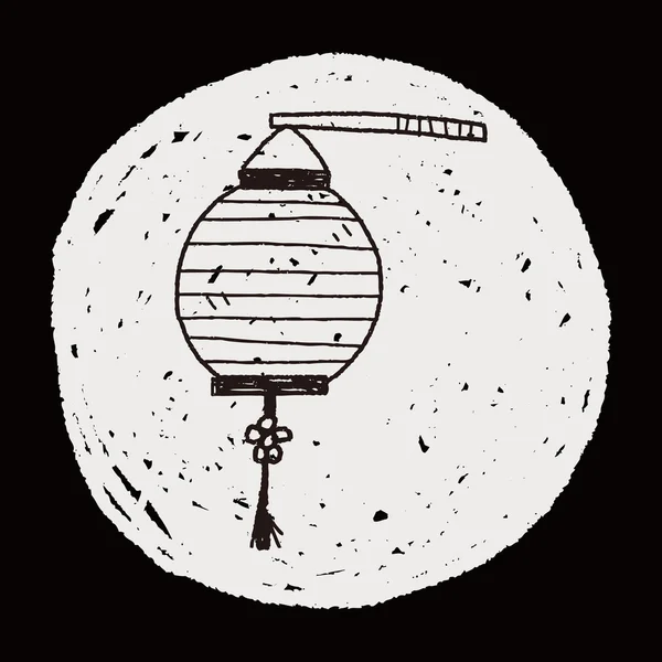 Lanterne décorative chinoise doodle — Image vectorielle