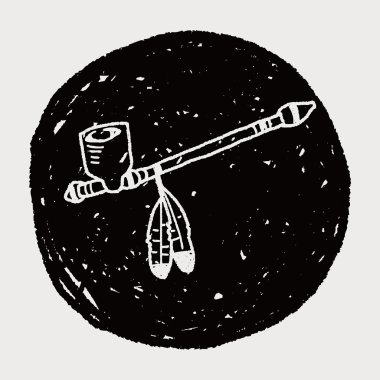 Kızılderililer boru duman doodle