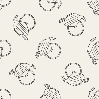 çaydanlık doodle Dikişsiz desen arka plan