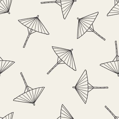 şemsiye doodle çizim Dikişsiz desen arka plan