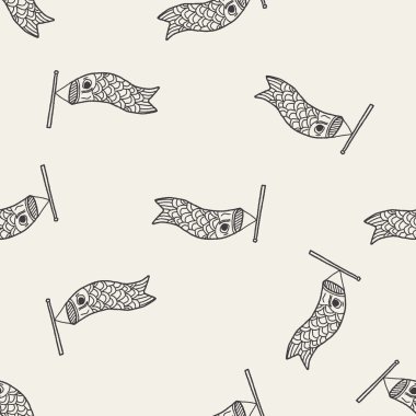 Japonca doodle Dikişsiz desen arka plan uçurtma