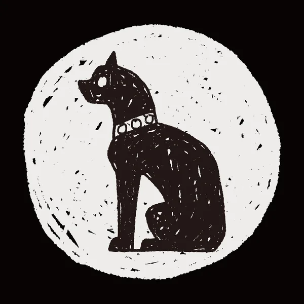 Doodle de gato de egito — Vetor de Stock