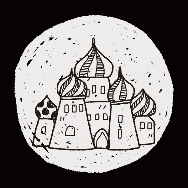 Russia castle doodle — Stock Vector