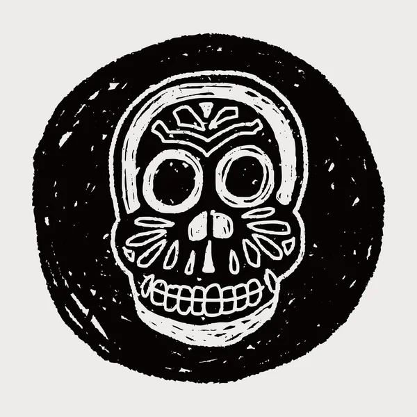 Мексиканские каракули на черепе — стоковый вектор