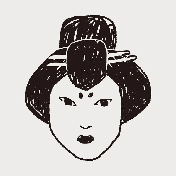 Geisha doodle — Stockvector