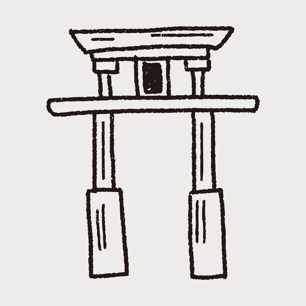 Giappone Arch doodle — Vettoriale Stock