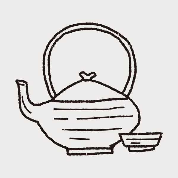 Theepot doodle — Stockvector