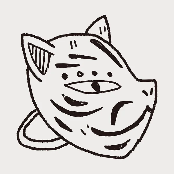 Fox maskesi doodle — Stok Vektör