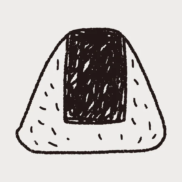 Onigiri doodle — Stok Vektör